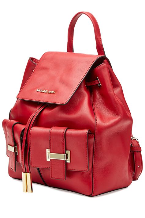 michael kors red bag front pocket|Michael Kors backpack red.